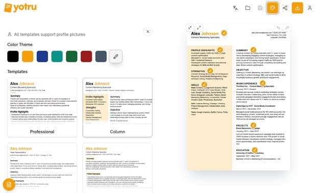 Resume AI Builder that allows you to tailor your entire resume with a single prompt