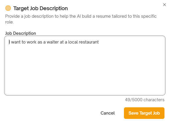 Changing your target job description