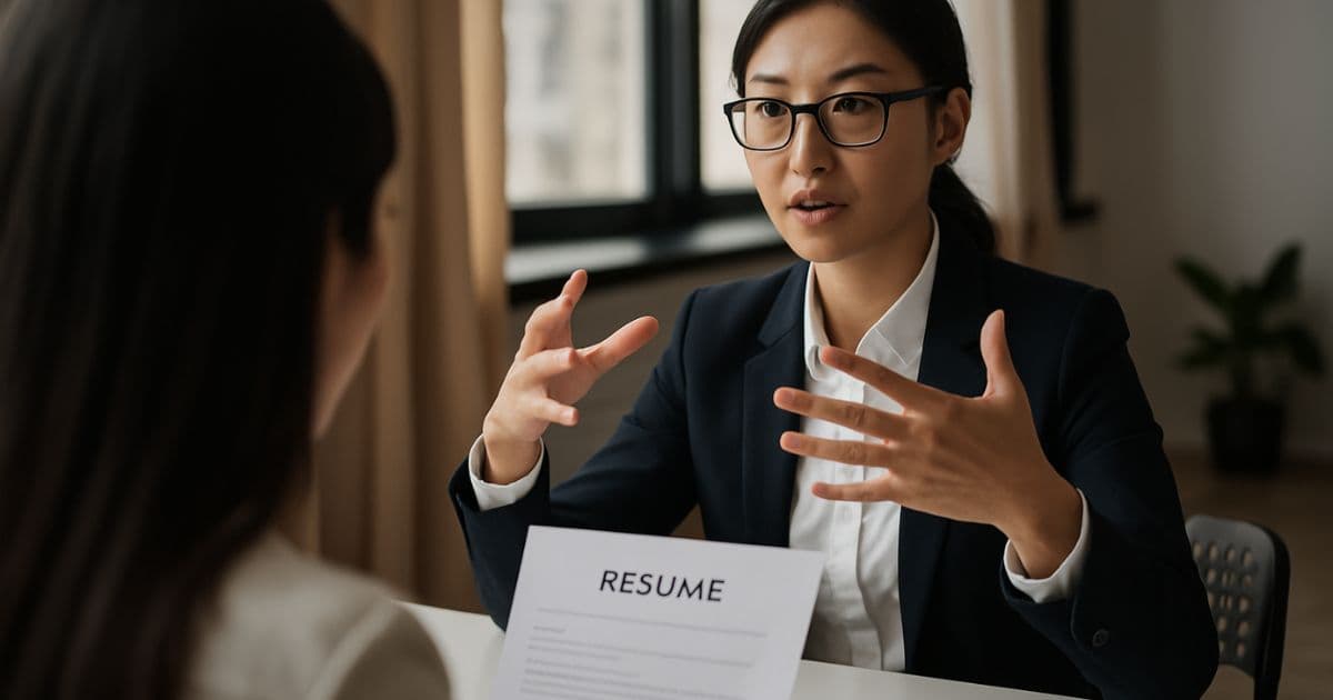 Job applicant acing the job interview with an AI built resume