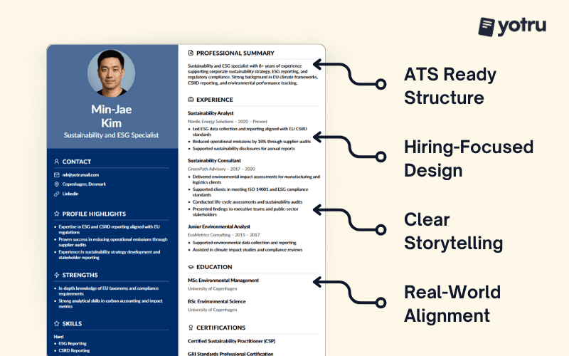 Resume example showing how prompt-aware keyword alignment is used to create an ATS-optimized resume without hidden text or manipulation