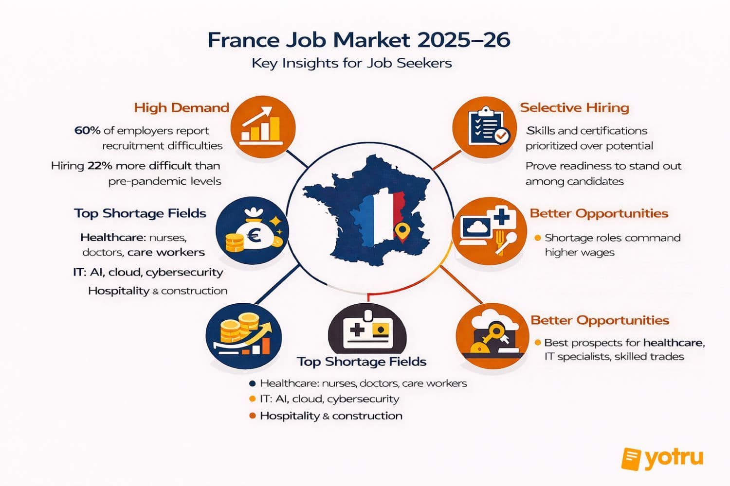France's 2026 workforce outlook showing high-growth careers in technology, manufacturing, and renewable energy sectors