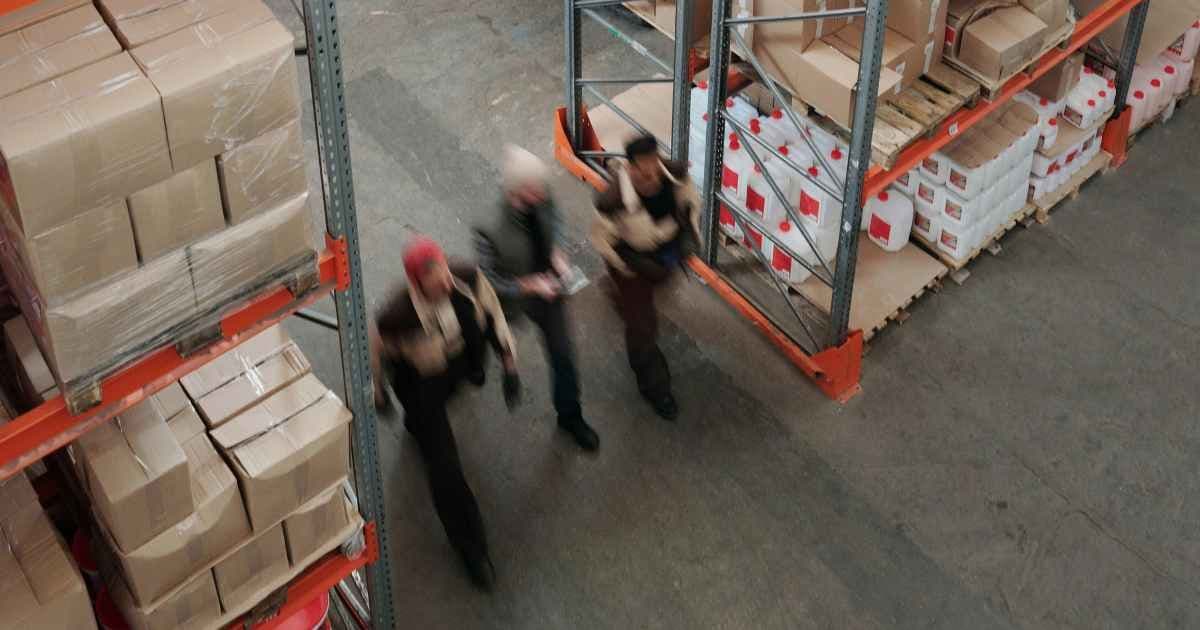 Factory layoffs worker walking off