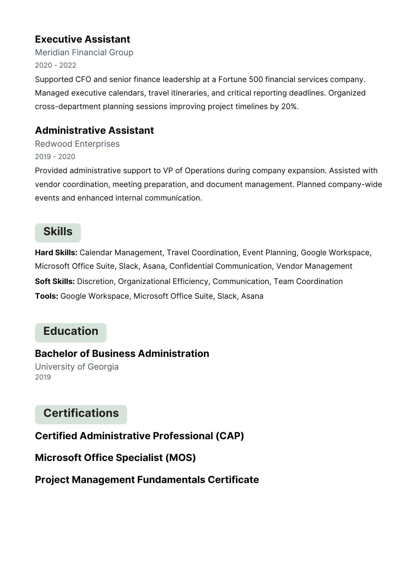 EA - Resume